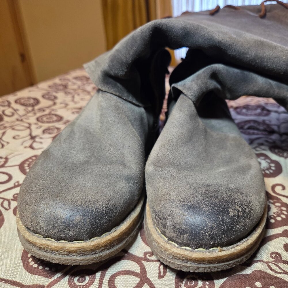 Born Boot "Sable", Wide Shaft Grey, Suede with Lacing, Sz 8/39 - Picture 6 of 12